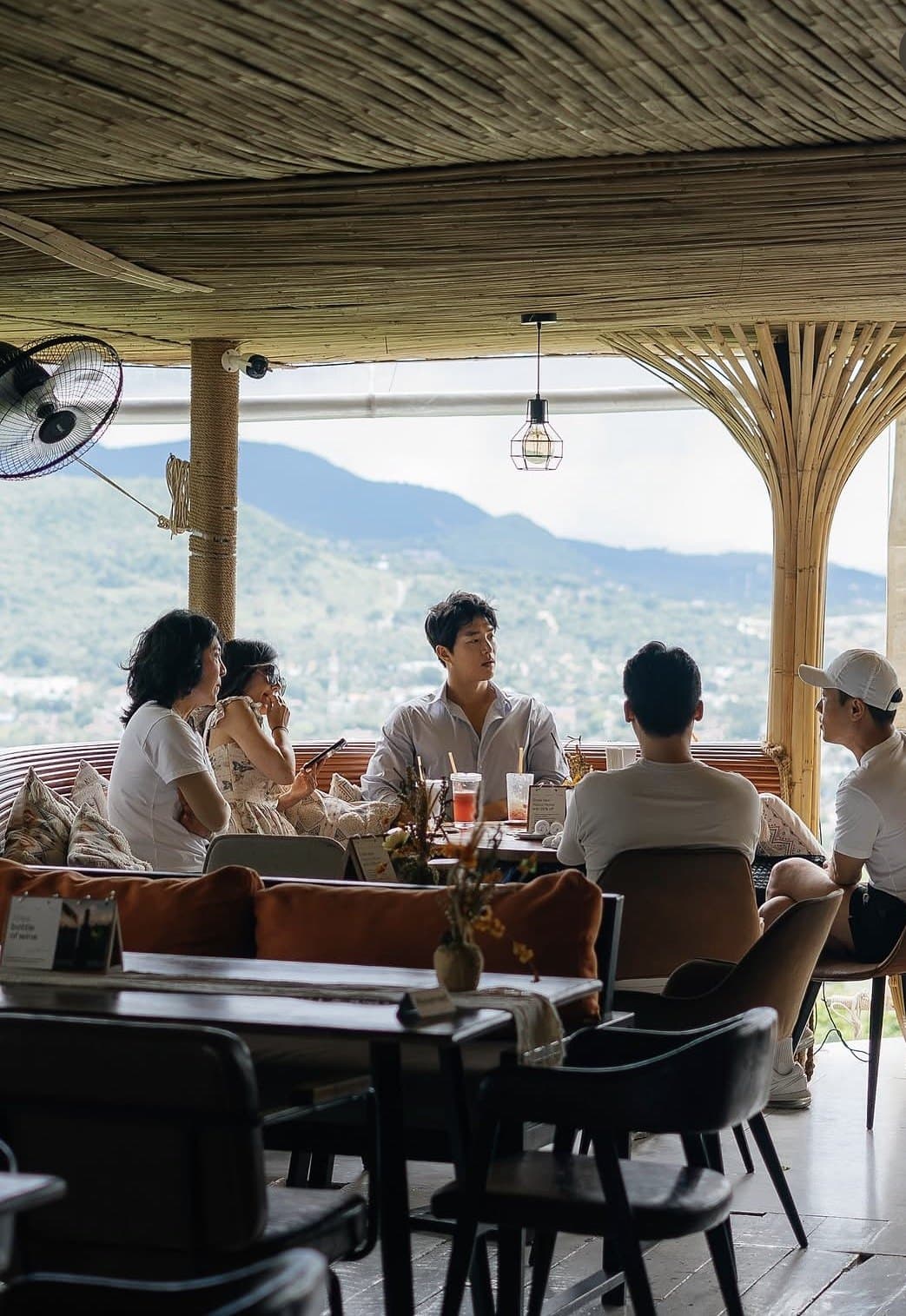 Tables and the open restaurant interior