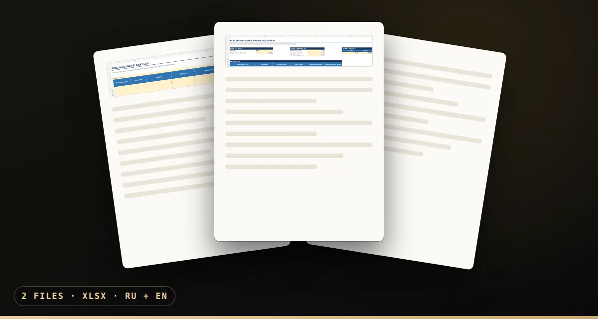 Purchasing & Supplier Evaluation files